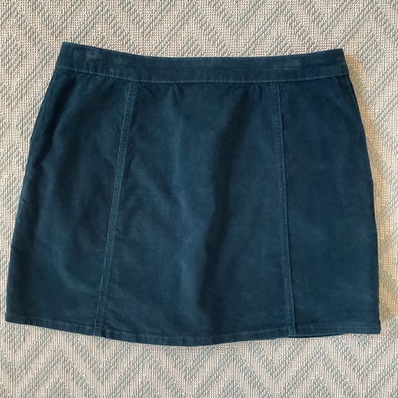 Altar’d State Teal Corduroy Skirt Size Medium - Picture 2 of 7